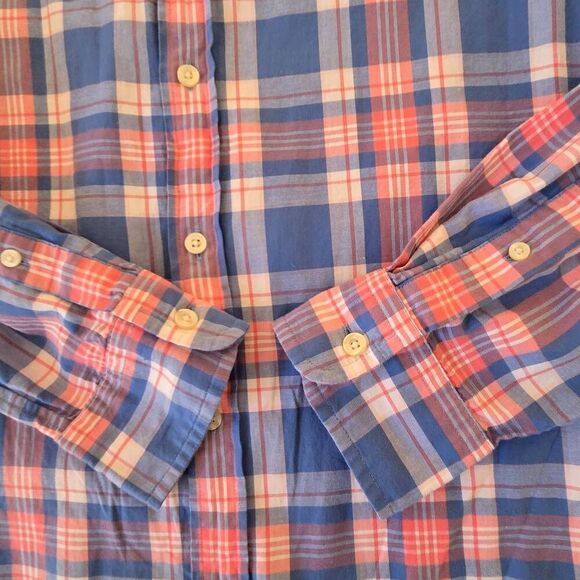 Vineyard Vines Mens Plaid Cotton Button Down Whale Shirt Multicolor Large - Picture 4 of 7